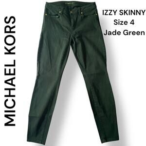 MICHAEL KORS IZZY SKINNY Size 4 Jade Green
